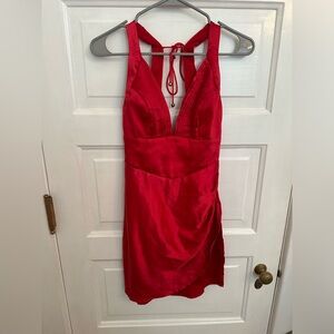 Selfie Leslie Xs red satin dress